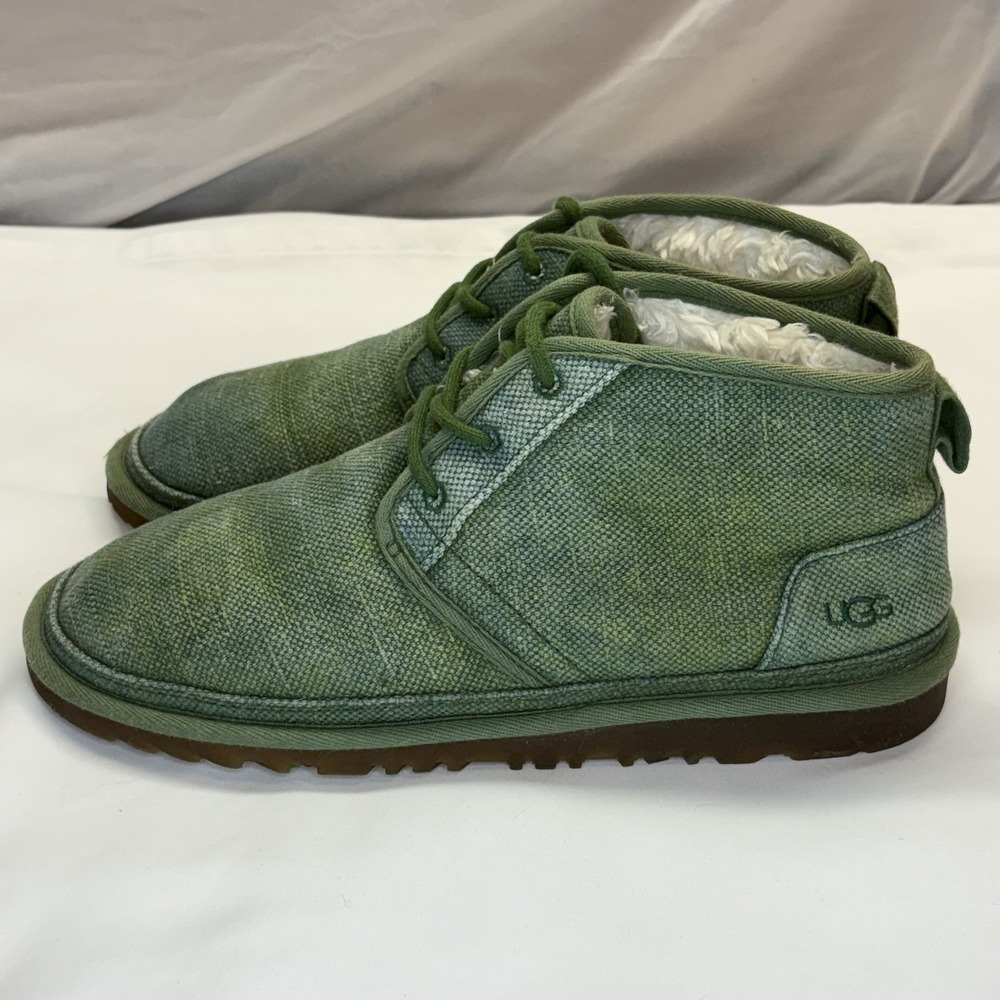 Ugg Neumel Natural Leaf Green Wool Lined Chukka Boots Mens US 11 Hemp Gum Sole - Picture 4 of 15